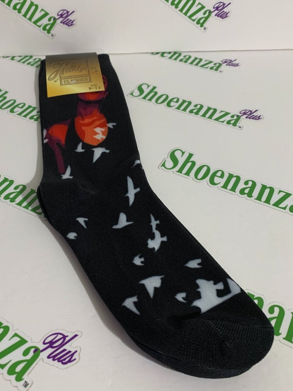Headgear Classics Socks Aaliyah Haughton Birds Crew Black Mens Size 9 - 13